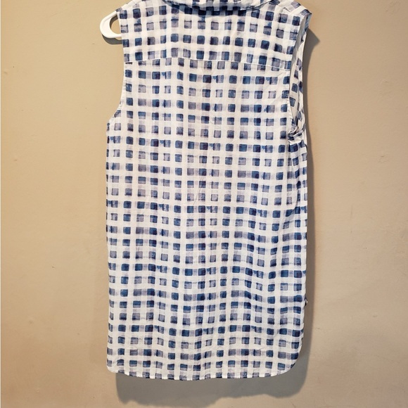 Orvis Navy and White Checkered Blouse - Picture 2 of 3
